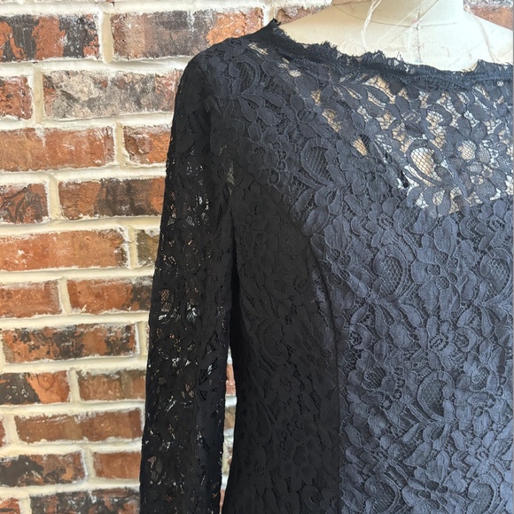 Double Ruffle Lace Dress in Black - Picture 11 of 15